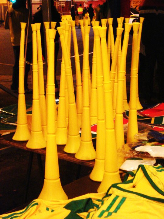 Vuvuzelas for sale in Cape Town during the 2010 World Cup.