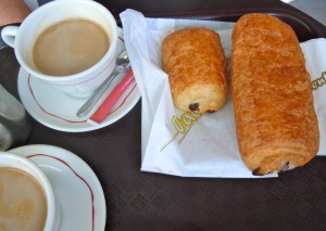 The biggest pain au chocolat in the world, at Rennes station.